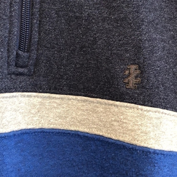Izod quarter zip advantage performance sweater for men size small Blue and grey - Picture 4 of 6